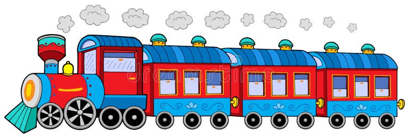 De locomotief van de stoom met wagens royalty-vrije illustratie De locomotief van de stoom met wagens royalty-vrije illustratie