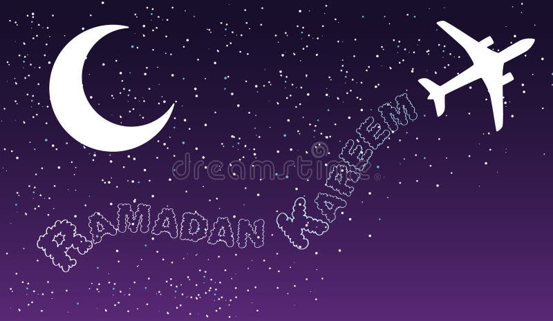 De de luchtreis van de hemelnacht betrekt het ramadan ontwerp van de kareem Islamitische groet stock illustratie De de luchtreis van de hemelnacht betrekt het ramadan ontwerp van de kareem Islamitische groet stock illustratie