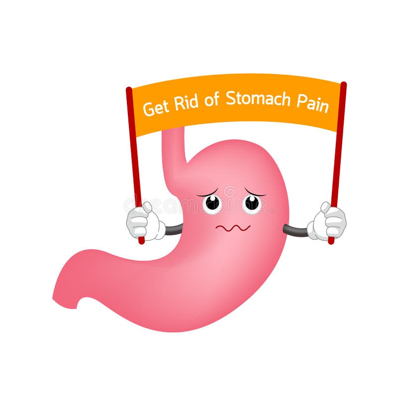 De maag die van het beeldverhaalkarakter het teken houden royalty-vrije illustratie
