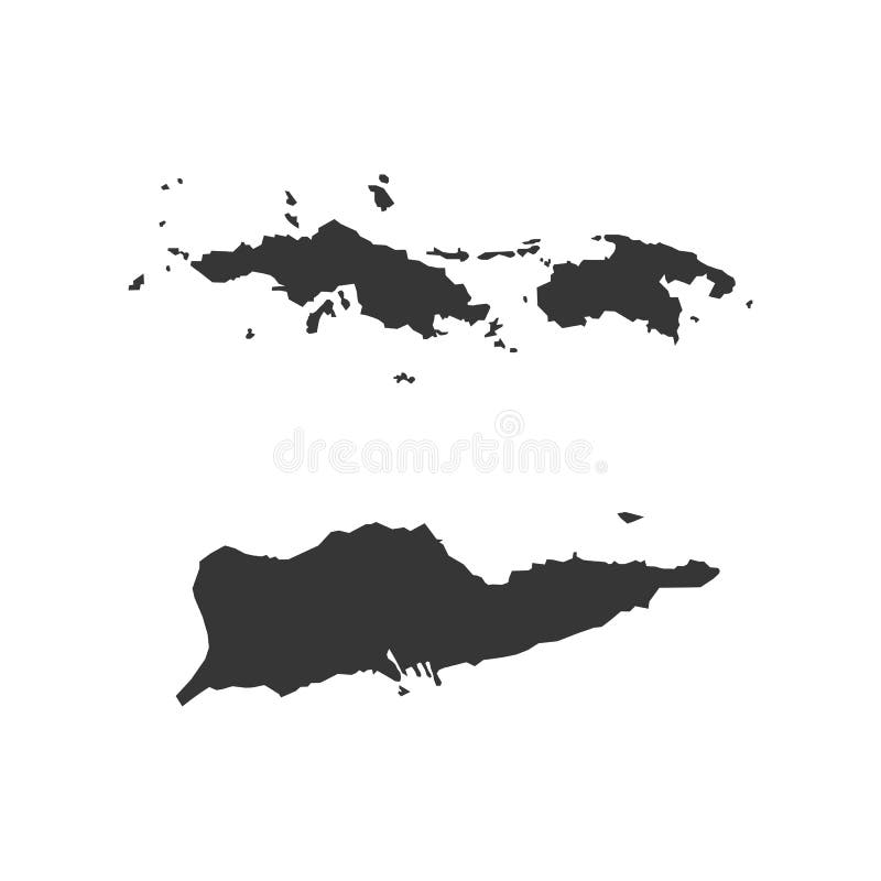 De maagdelijke Eilanden de Verenigde Staten brengen silhouetillustratie in kaart