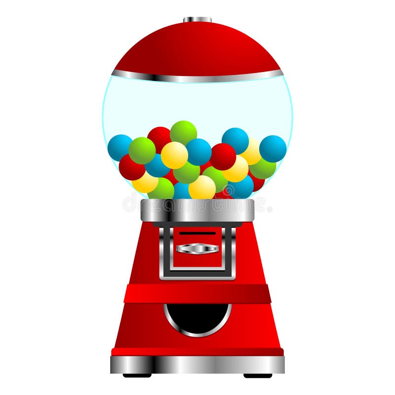 De Machine Van Gumball Die Met Kleine Aarde Wordt Gevuld Stock