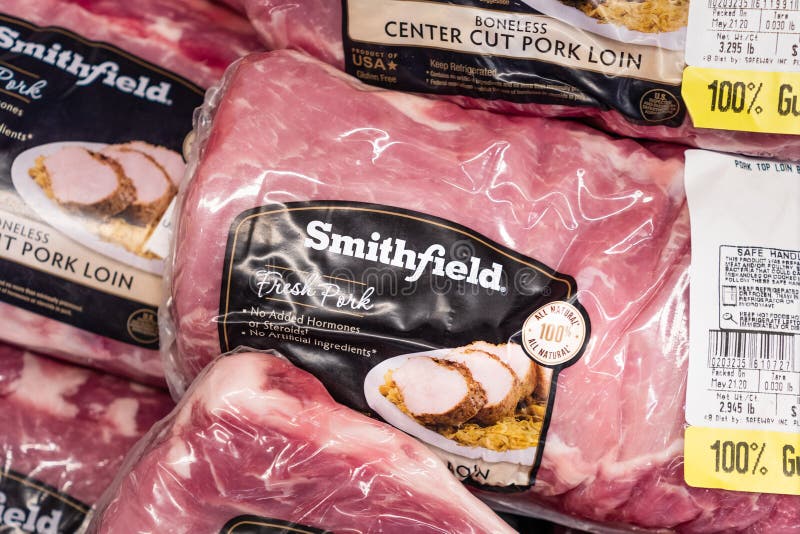 21 de maio de 2020 sunnyvale ca usa smithfield frescos embalagens de carne de porco para venda num supermercado de alimentos smith