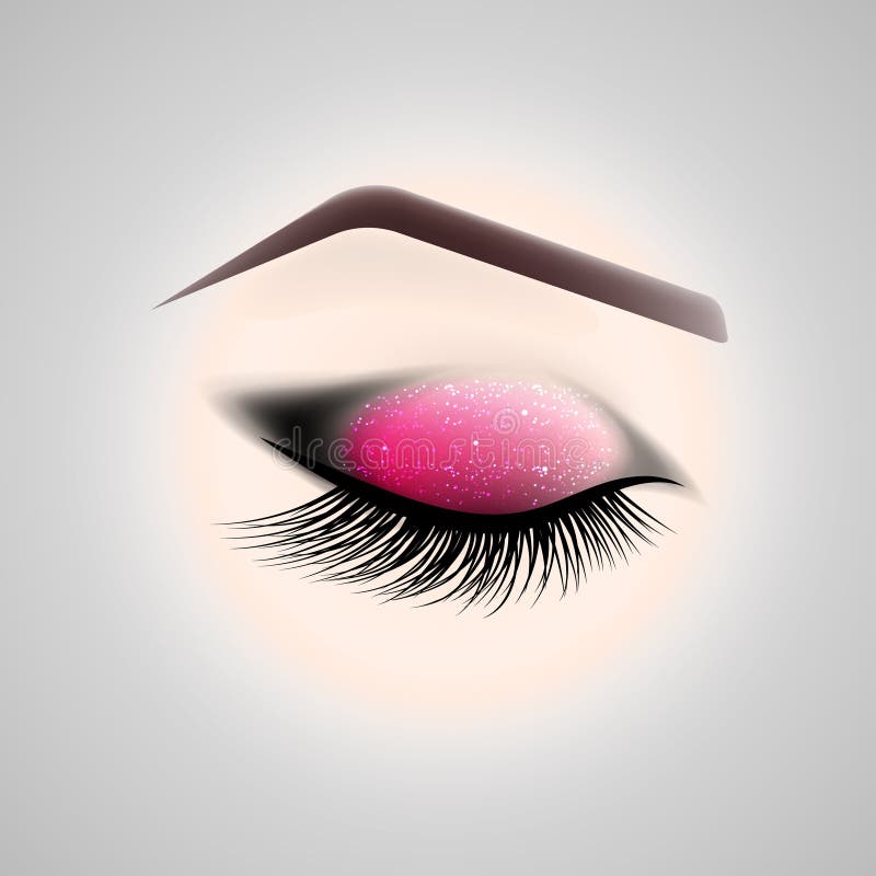 De Make-up van het oog Gesloten oog met lange wimpers stock illustratie De Make-up van het oog Gesloten oog met lange wimpers stock illustratie