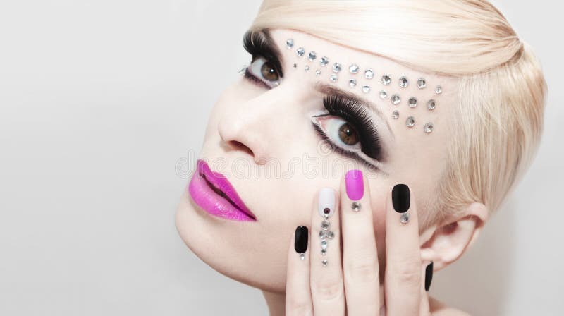 De make-up van de manierluxe royalty-vrije stock afbeelding