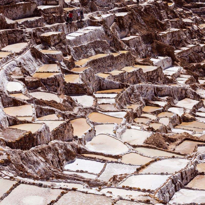 The salt evaporation pond at Maras (Salinas de Maras) near Cusco, Peru. The salt evaporation pond at Maras (Salinas de Maras) near Cusco, Peru