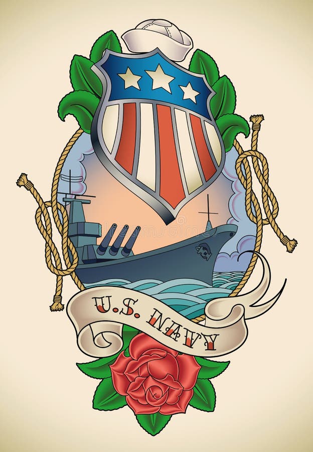 De Marinetatoegering van de V.S. vector illustratie De Marinetatoegering van de V.S. vector illustratie