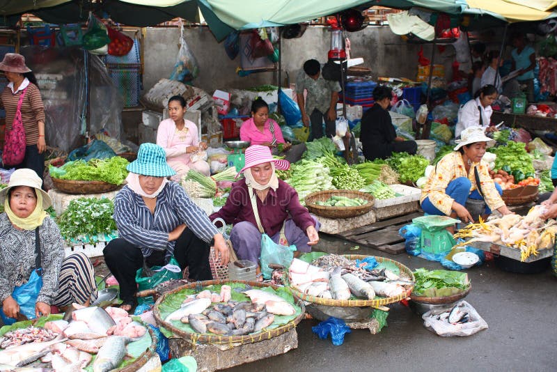De markt van de ochtend stock afbeelding