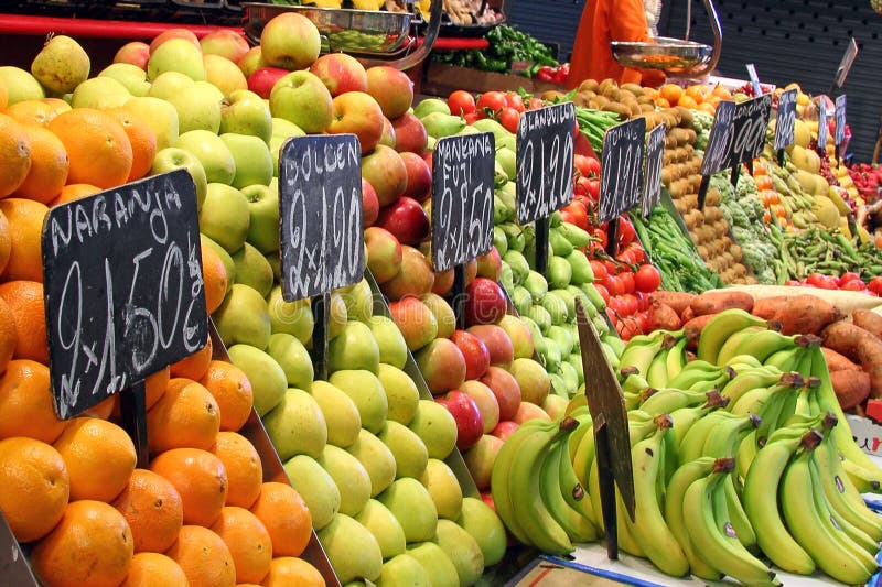 De markt van het fruit stock foto De markt van het fruit stock foto