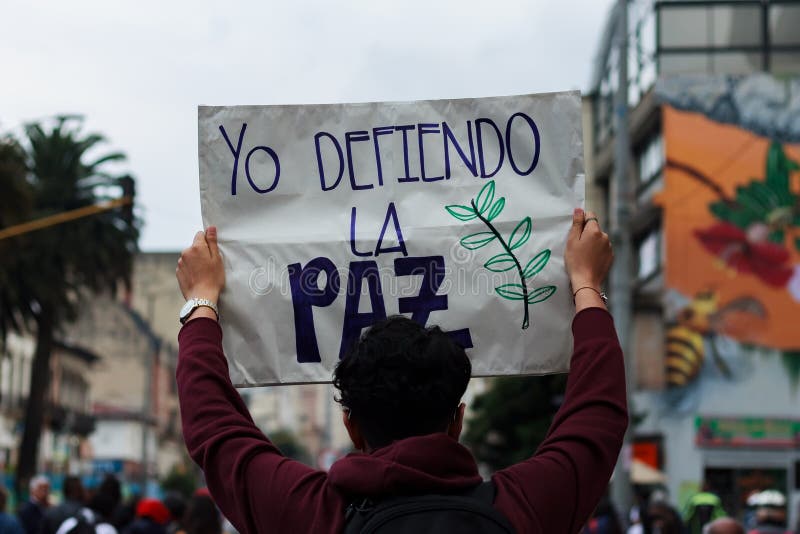18 de marzo de 2019 - marzo para la defensa del PEC, jurisdicción especial para el ¡Colombia de Bogotà de la paz foto de archivo 18 de marzo de 2019 - marzo para la defensa del PEC, jurisdicción especial para el ¡Colombia de Bogotà de la paz foto de archivo
