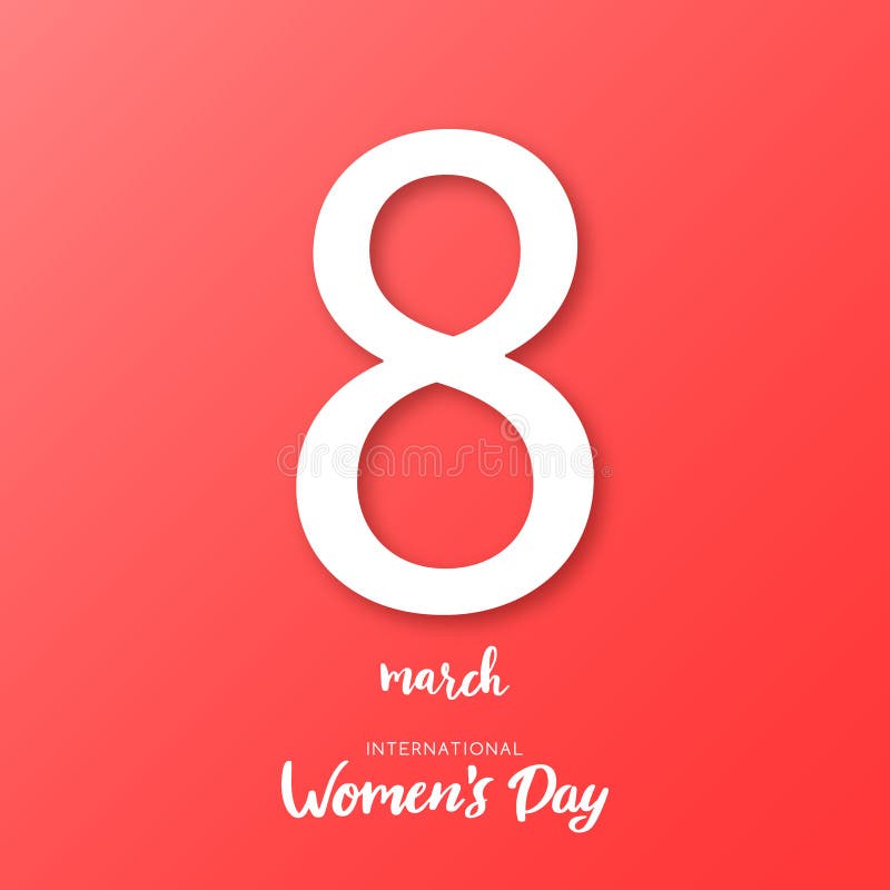 8 de marzo Tarjeta de felicitación internacional del día del ` s de las mujeres ilustración del vector 8 de marzo Tarjeta de felicitación internacional del día del ` s de las mujeres ilustración del vector