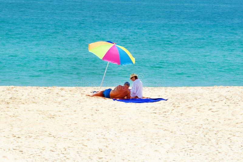 13 March 2019 Phuket Thailand Happy Senior Couple On Tropical Beach