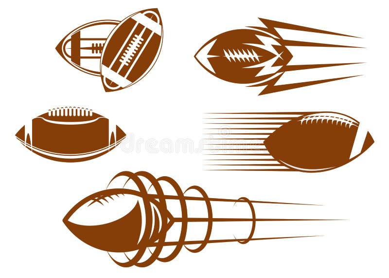 Rugby and american football symbols for mascots or sports design. Rugby and american football symbols for mascots or sports design