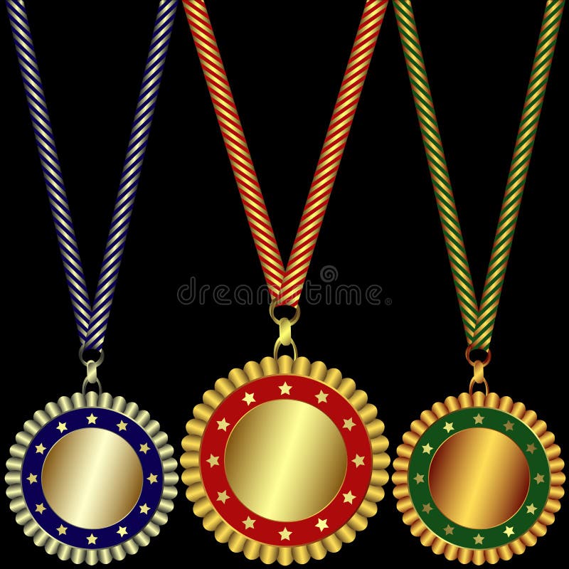 De medailles van het goud, van het zilver en van het brons stock illustratie De medailles van het goud, van het zilver en van het brons stock illustratie