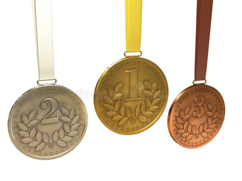 De medailles van het goud, van het zilver en van het brons royalty-vrije illustratie De medailles van het goud, van het zilver en van het brons royalty-vrije illustratie