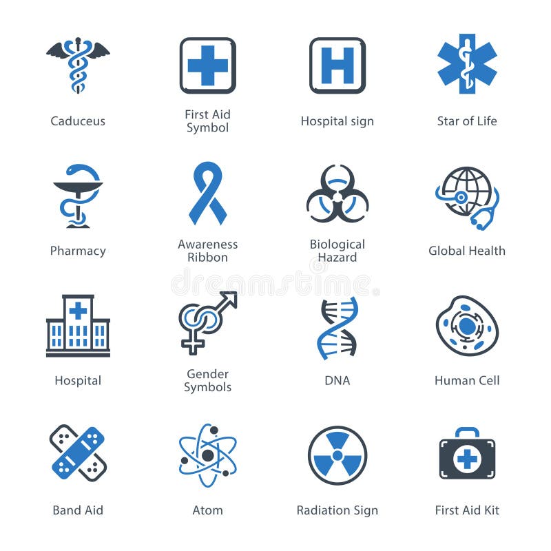 De medische & Gezondheidszorgpictogrammen plaatsen 1 - Blauwe Reeks