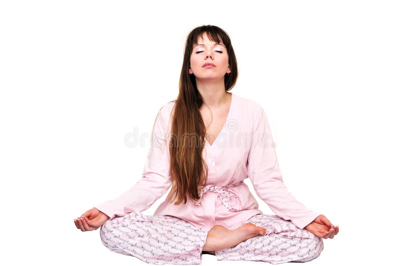 De meditatie van de ochtend royalty-vrije stock afbeeldingen De meditatie van de ochtend royalty-vrije stock afbeeldingen