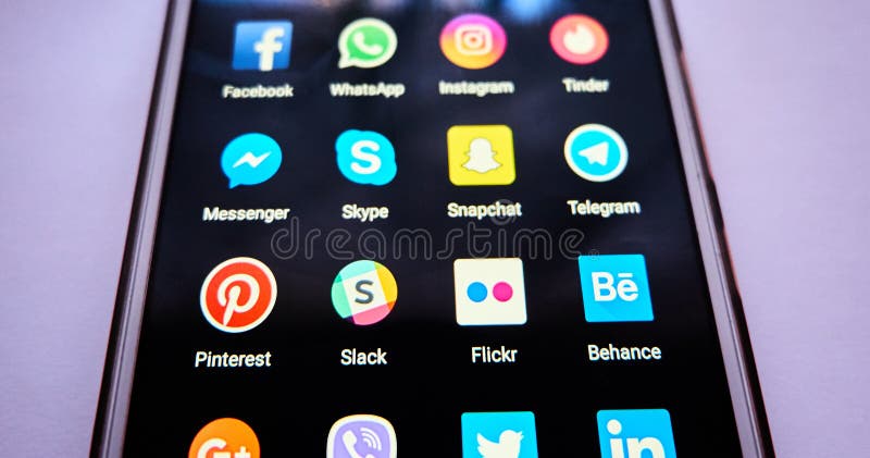 De meeste algemeen gebruikte sociale netwerken stock afbeelding De meeste algemeen gebruikte sociale netwerken stock afbeelding