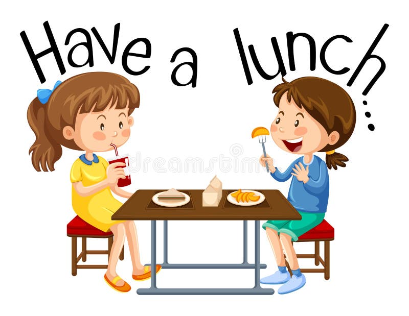 De meisjes hebben een Lunch vector illustratie De meisjes hebben een Lunch vector illustratie