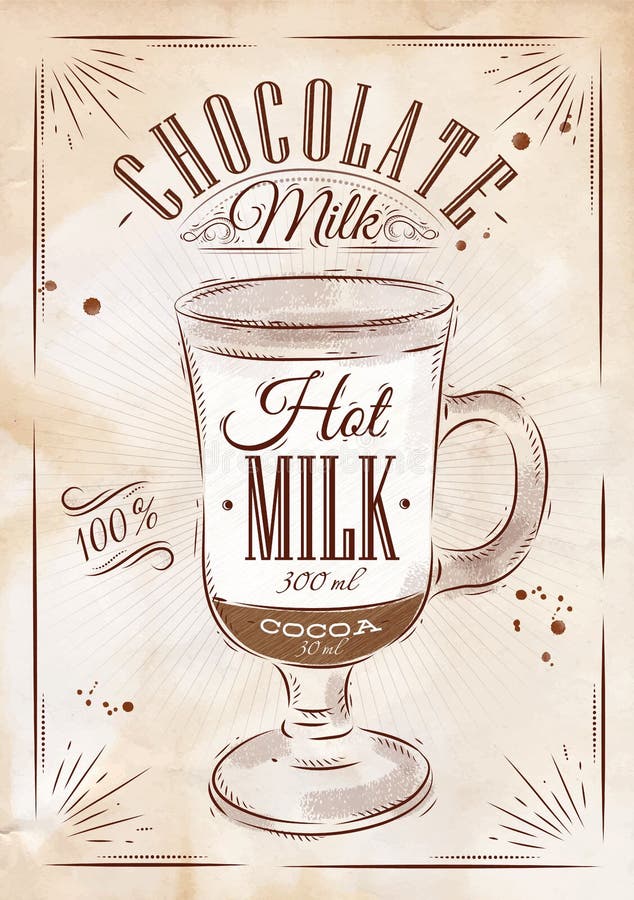 Chocolademelk Kraft (poster) stock illustratie