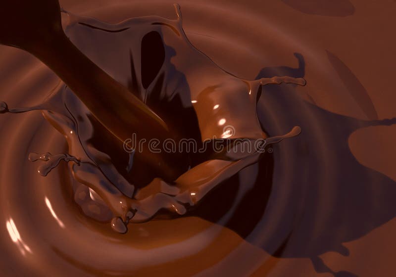 Chocolademelk spatten vector illustratie