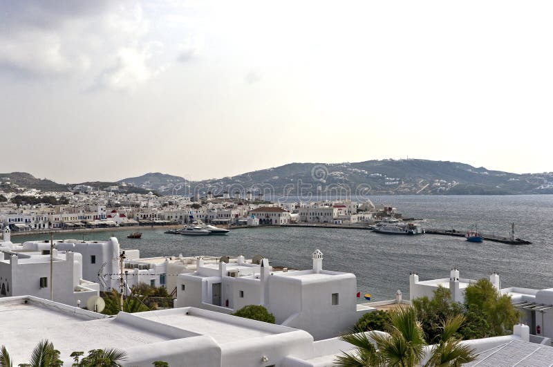 De mening van Mykonos royalty-vrije stock fotografie De mening van Mykonos royalty-vrije stock fotografie