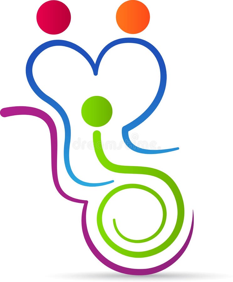 De mensen geven embleem stock illustratie De mensen geven embleem stock illustratie