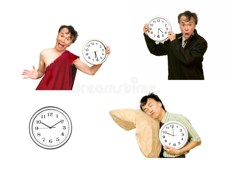 de mensen prikklok isoleerde witte achtergrond stock afbeelding de mensen prikklok isoleerde witte achtergrond stock afbeelding