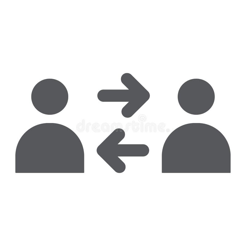 De mensen ruilen glyph pictogram, verbinding en persoon, mensen communicatie teken, vectorafbeeldingen, een stevig patroon op a royalty-vrije illustratie De mensen ruilen glyph pictogram, verbinding en persoon, mensen communicatie teken, vectorafbeeldingen, een stevig patroon op a royalty-vrije illustratie