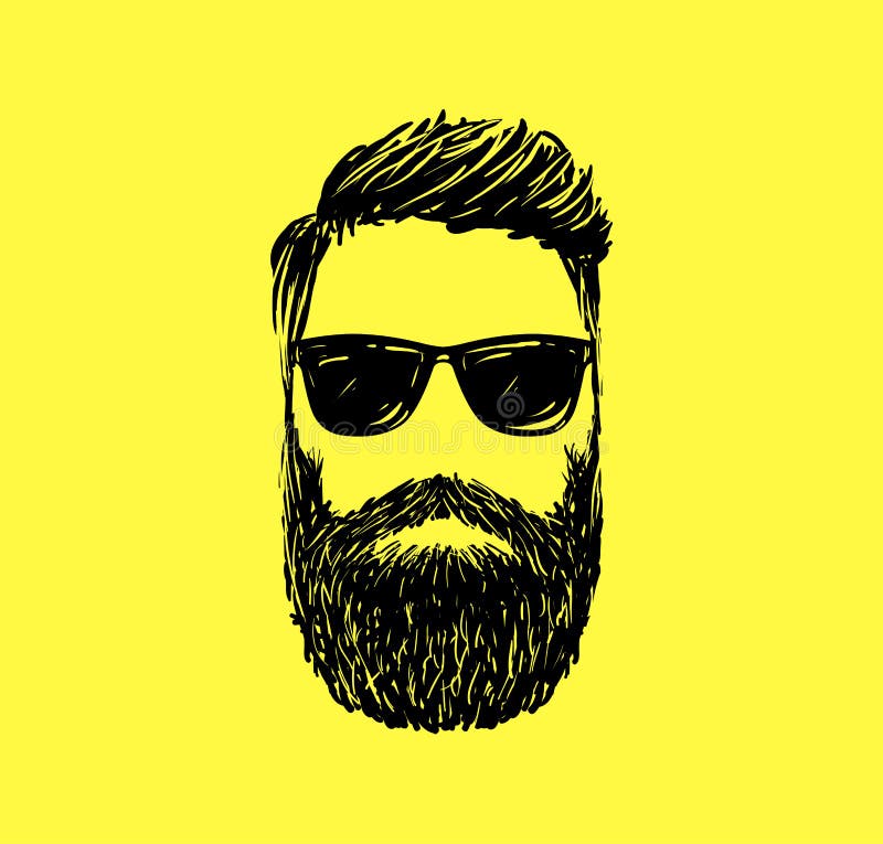De mensenhaar van de Hipstermanier en baarden, Hand getrokken vectorillustratie vector illustratie De mensenhaar van de Hipstermanier en baarden, Hand getrokken vectorillustratie vector illustratie