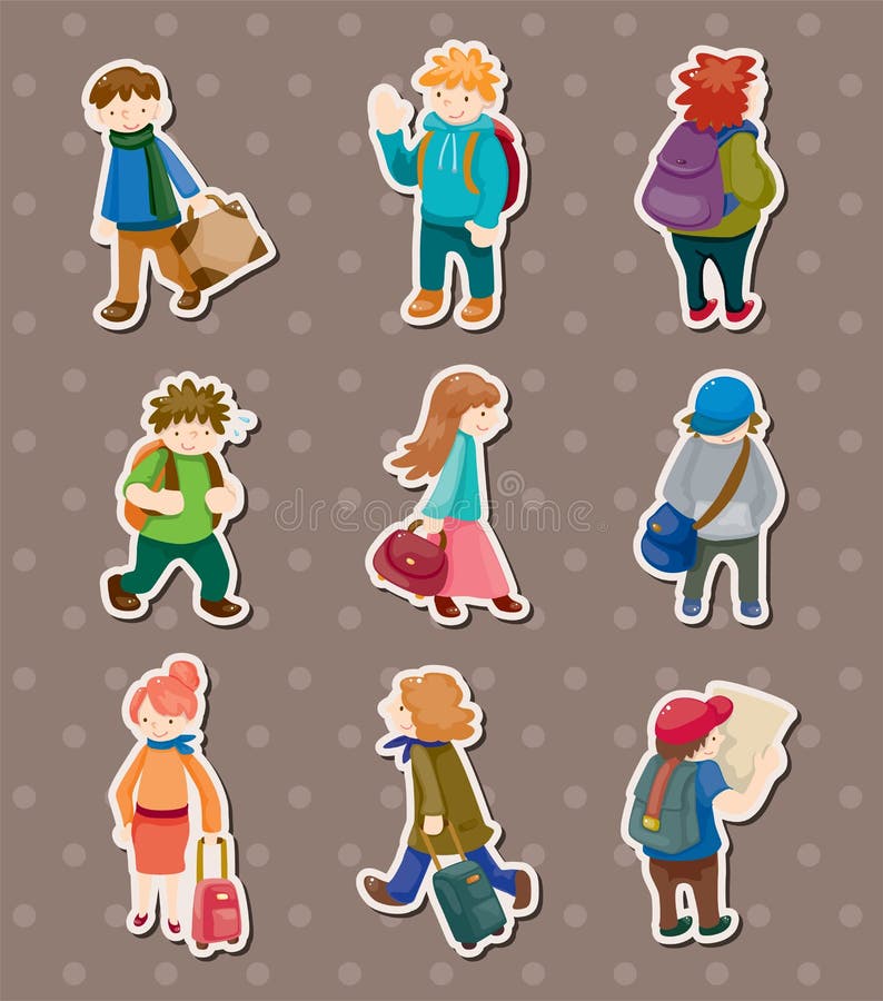 De mensenstickers van de reis vector illustratie De mensenstickers van de reis vector illustratie