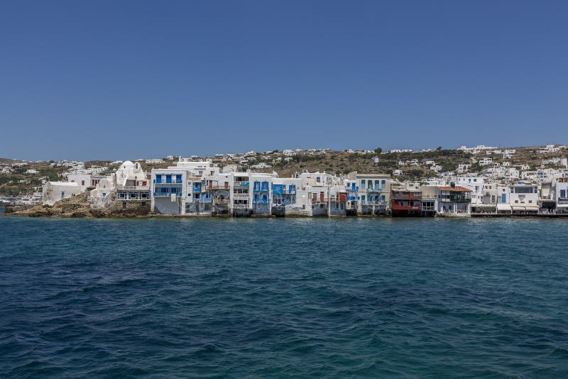 De Middellandse Zee van Mykonosgriekenland stock afbeeldingen De Middellandse Zee van Mykonosgriekenland stock afbeeldingen