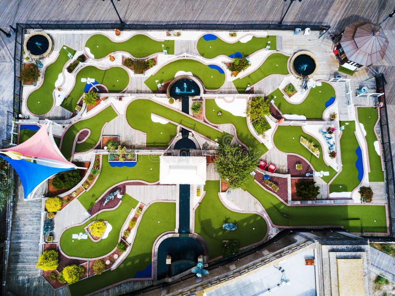 Mini golf course aerial view. Mini golf course aerial view