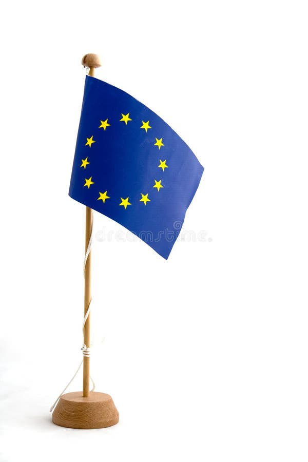 European Union Flag Miniature Isolated on White background. European Union Flag Miniature Isolated on White background