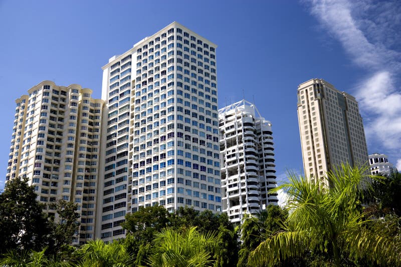 Image of modern hi-rise apartments and office towers in George Town, Penang, Malaysia. Image of modern hi-rise apartments and office towers in George Town, Penang, Malaysia.