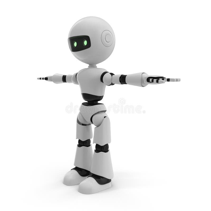 De moderne Robot isoleerde 3D Illustratie op Witte Achtergrond stock illustratie De moderne Robot isoleerde 3D Illustratie op Witte Achtergrond stock illustratie