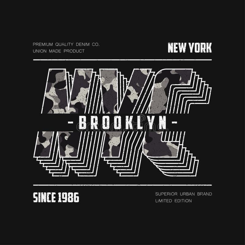 De moderne typografie van NYC met camouflagetextuur Camoslogan van New York voor t-shirt De grafiek van het het T-stukoverhemd va stock illustratie De moderne typografie van NYC met camouflagetextuur Camoslogan van New York voor t-shirt De grafiek van het het T-stukoverhemd va stock illustratie