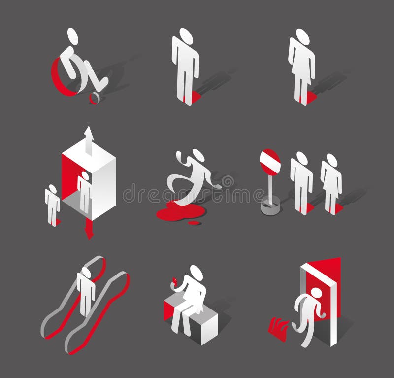 Stijlvolle pictogrammen voor winkelcentrumfaciliteiten vector illustratie