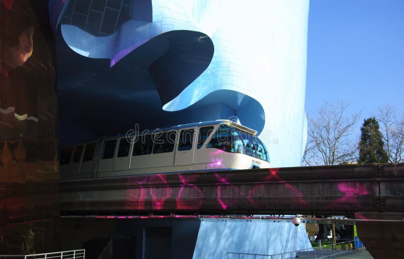 De Monorail @ Emp van Seattle royalty-vrije stock foto De Monorail @ Emp van Seattle royalty-vrije stock foto