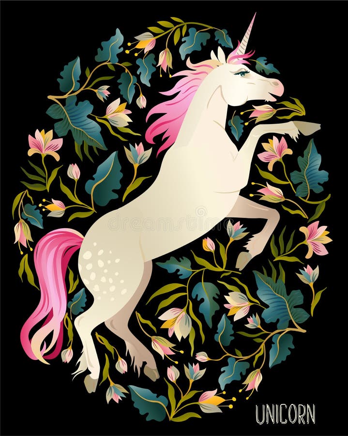 De mooie achtergrond van de eenhoorn Vector magische druk voor t-shirtontwerp vector illustratie De mooie achtergrond van de eenhoorn Vector magische druk voor t-shirtontwerp vector illustratie