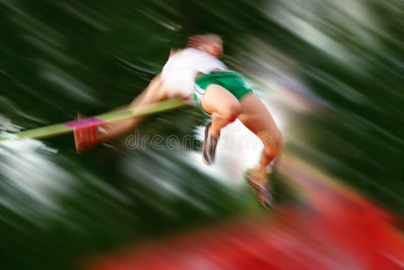 Bewegingsonscherpte bij hoogspringen royalty-vrije stock foto's