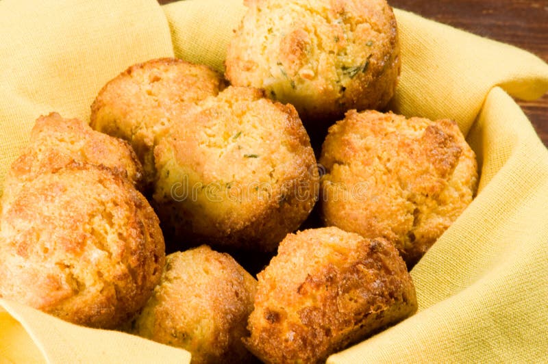 Fresh baked cornmeal muffins, with honey butter and a glass of milk. Fresh baked cornmeal muffins, with honey butter and a glass of milk