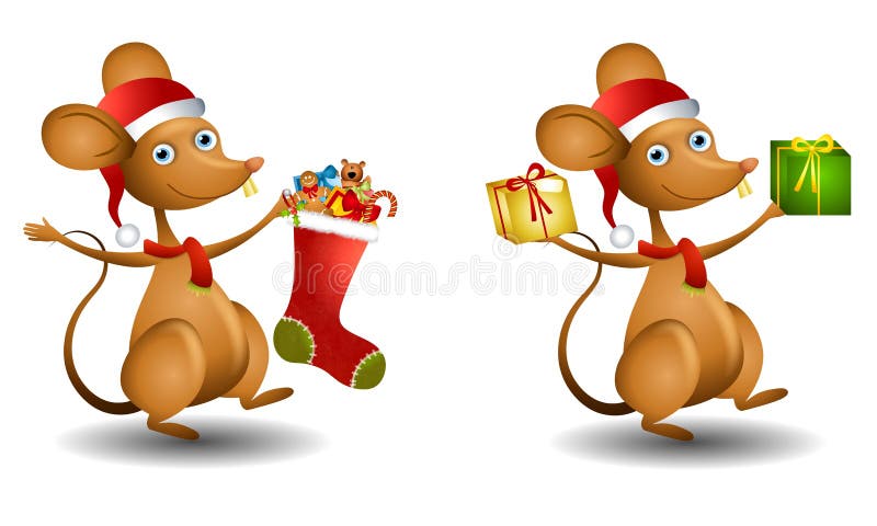 De Muis van de Kerstman van het beeldverhaal vector illustratie De Muis van de Kerstman van het beeldverhaal vector illustratie