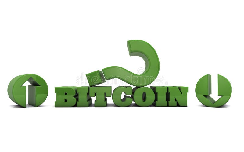 De Munt van BITCOIN Blockchain - naar boven of naar onder in waarde stock illustratie