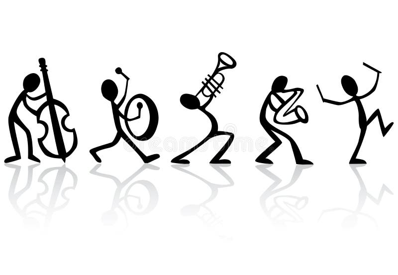 De Musici die van de band de VectorIllustratie van de Muziek spelen vector illustratie De Musici die van de band de VectorIllustratie van de Muziek spelen vector illustratie