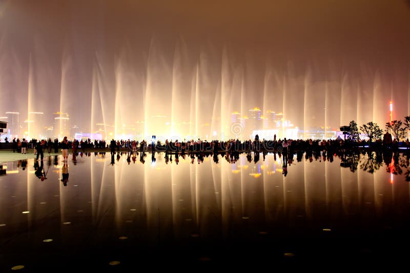 SHANGHAI - JUNE 10: The music fountains at the largest World Expo on June 10, 2010 in Shanghai China. SHANGHAI - JUNE 10: The music fountains at the largest World Expo on June 10, 2010 in Shanghai China.