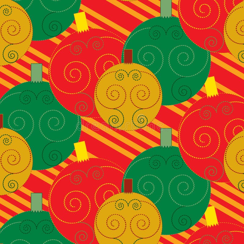 De naadloze Kerstmisballen wervelen ornamenten kleurrijk patroon stock illustratie De naadloze Kerstmisballen wervelen ornamenten kleurrijk patroon stock illustratie
