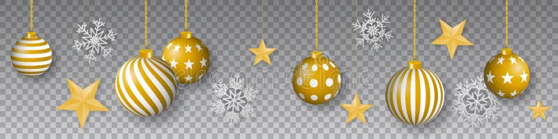 De naadloze de wintervector met het hangen van goud kleurde verfraaide Kerstmisornamenten, gouden sterren en sneeuwvlokken op gri royalty-vrije illustratie De naadloze de wintervector met het hangen van goud kleurde verfraaide Kerstmisornamenten, gouden sterren en sneeuwvlokken op gri royalty-vrije illustratie