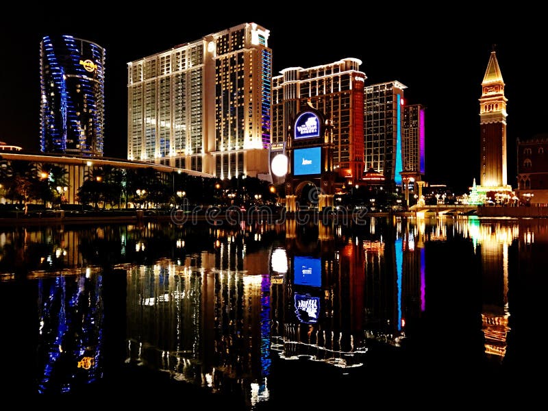 Beautiful and colourful Macao Golden Sands Resort nightscape China. Beautiful and colourful Macao Golden Sands Resort nightscape China.
