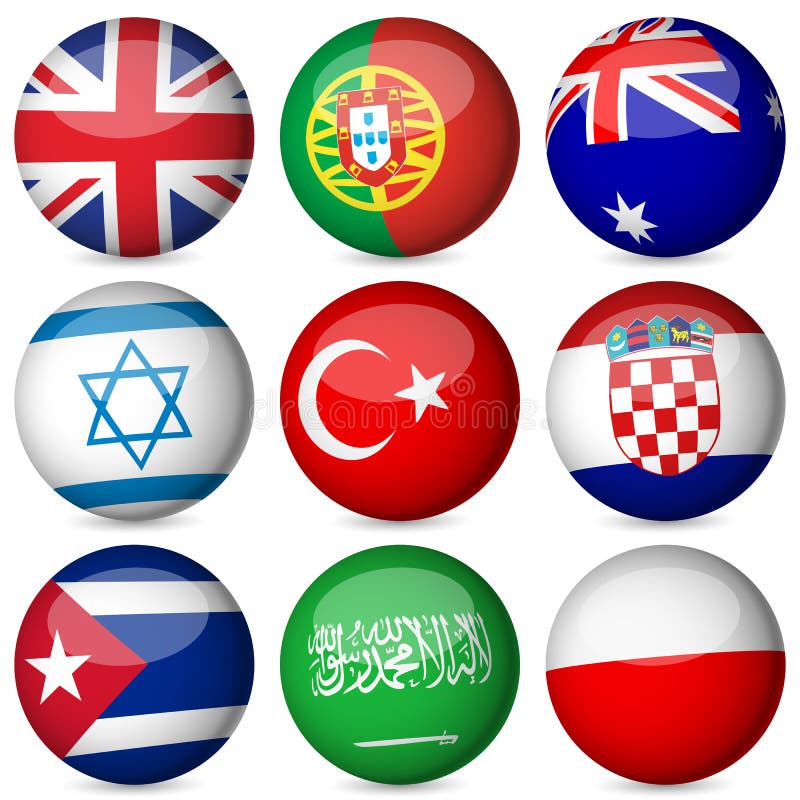 Set nationale vlag ballen stock illustratie