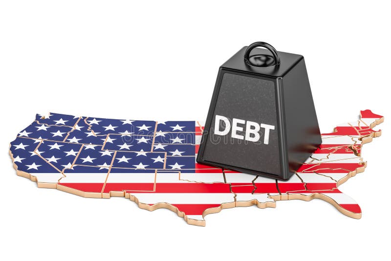 De nationale schuld van Verenigde Staten of begrotingstekort, financiële crisis royalty-vrije illustratie De nationale schuld van Verenigde Staten of begrotingstekort, financiële crisis royalty-vrije illustratie